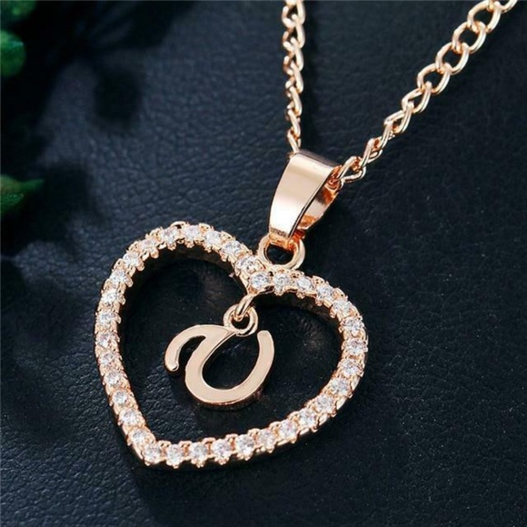 Jewelry - Romantic Love Pendant Necklace Initial Letter New